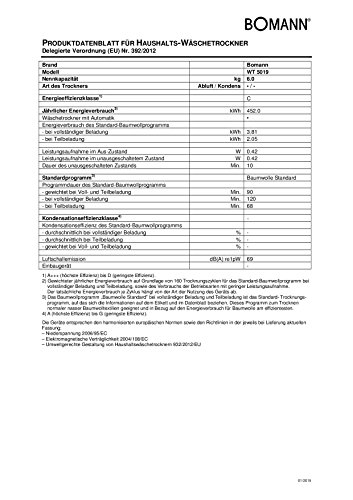 Bomann WT 5019 Ablufttrockner