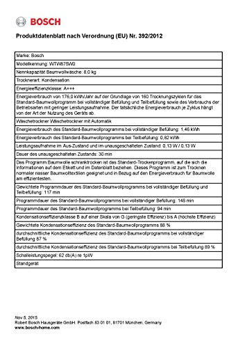 Bosch WTW875W0 Wärmepumpentrockner
